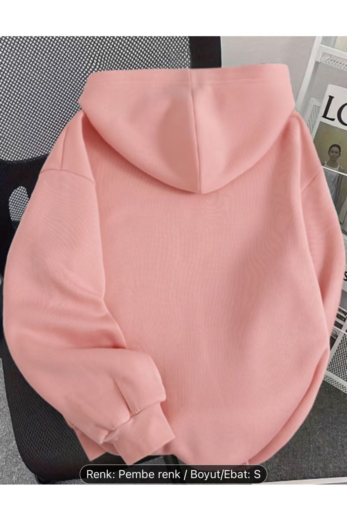 MİNİMAL BASKILI KAPÜŞONLU SWEATSHİRT