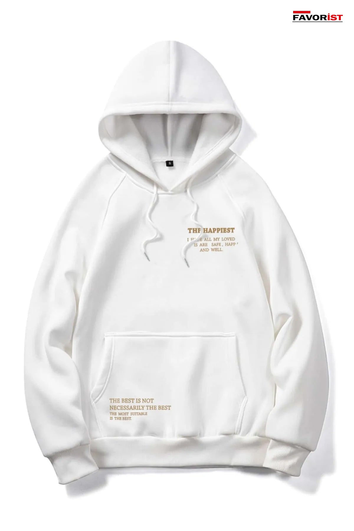 Happiest Baskılı UNİSEX Oversize Kapşonlu Sweatshirt