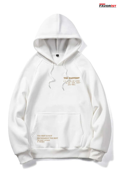 Happiest Baskılı UNİSEX Oversize Kapşonlu Sweatshirt