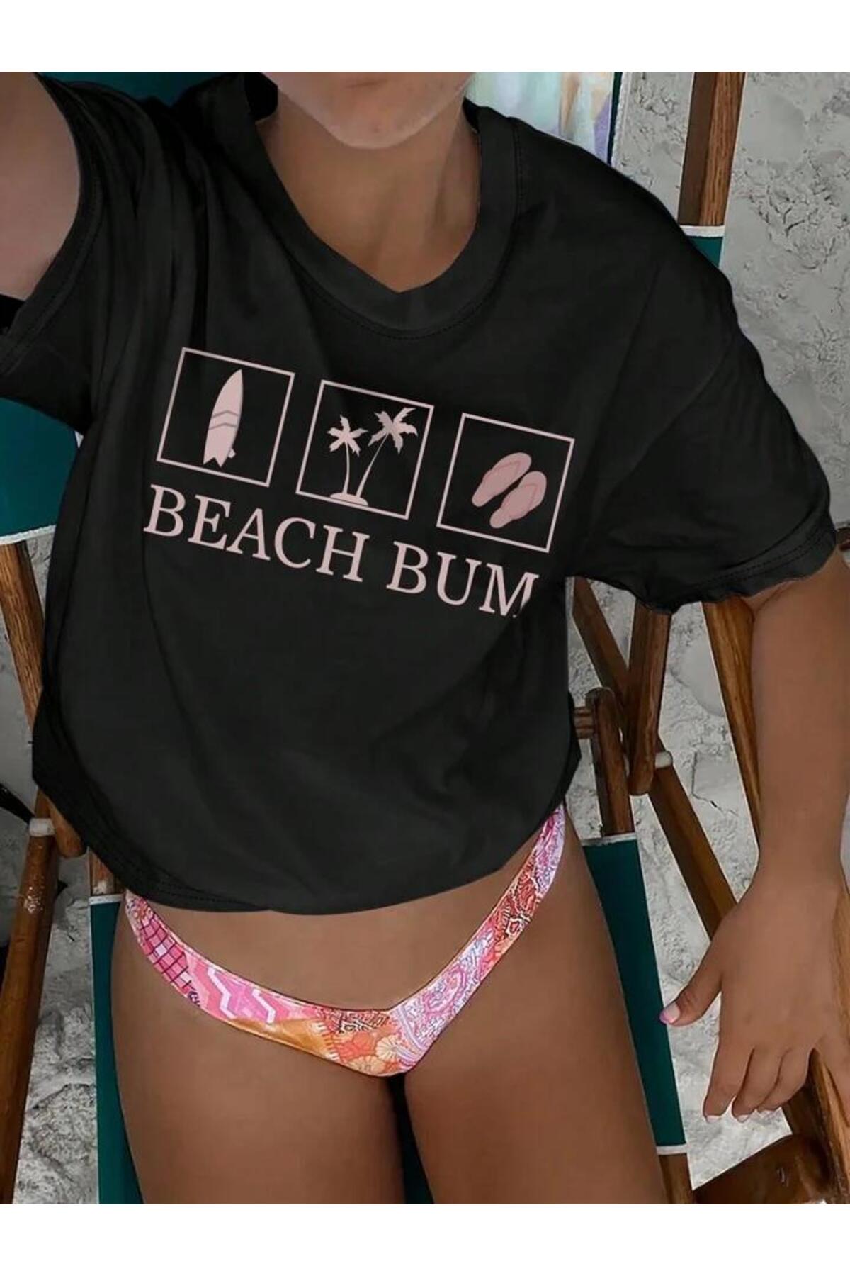 BEACH BUM Pamuklu Kısa Kol (Oversize) Tshirt