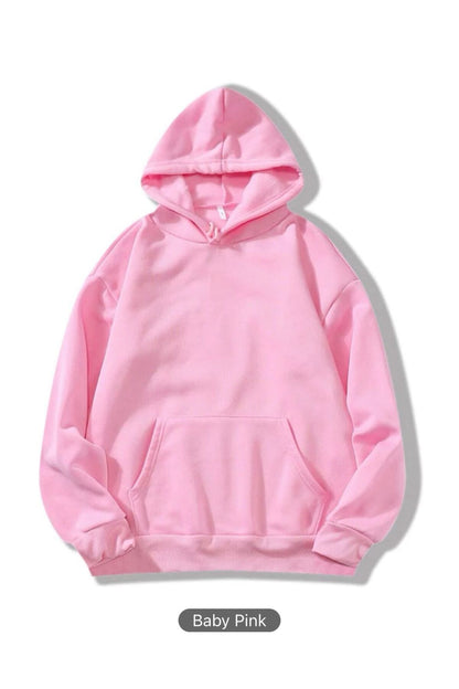 Kapüşonlu Sweatshirt Düz Baskısız ( Soft ) Geniş Kalıp