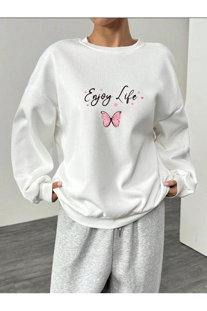 ENJOY LİFE (Sweatshirt) Kışlık Pamuklu