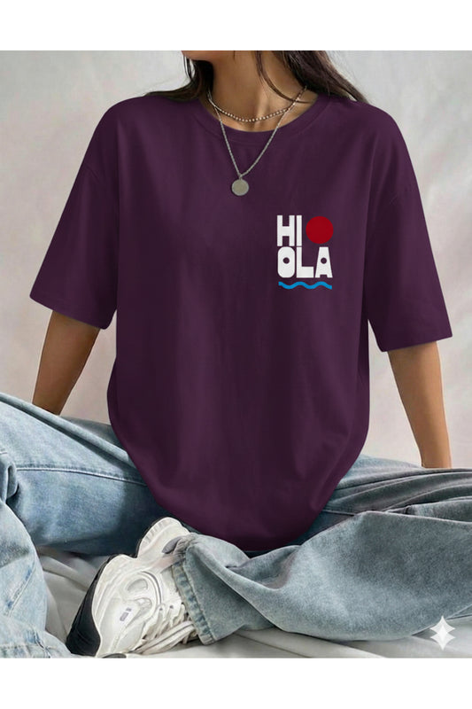 HOLA Baskılı Kadın Tişört