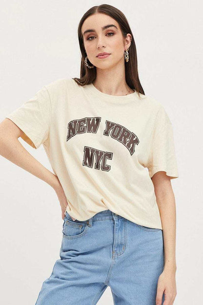 NYC Baskılı Unisex Kısa Kol (Oversize) Tshirt