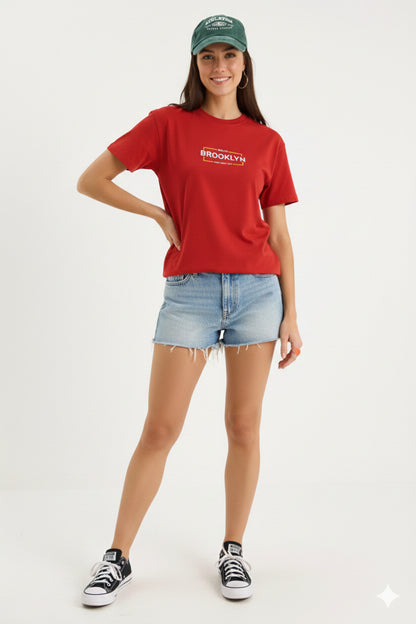 BKLYN Brooklyn Baskılı Regular Kalıp Kadın Yeni Sezon T-Shirt
