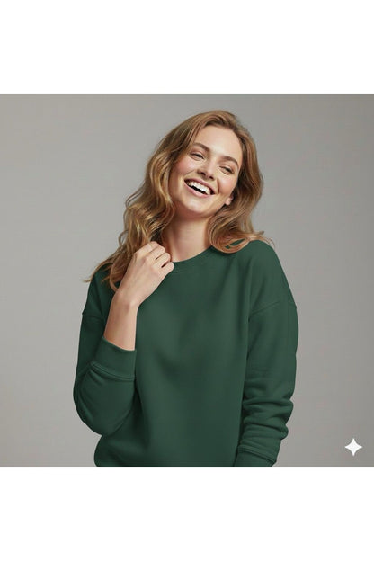 Basic Bisiklet Yaka Kadın Sweatshirt