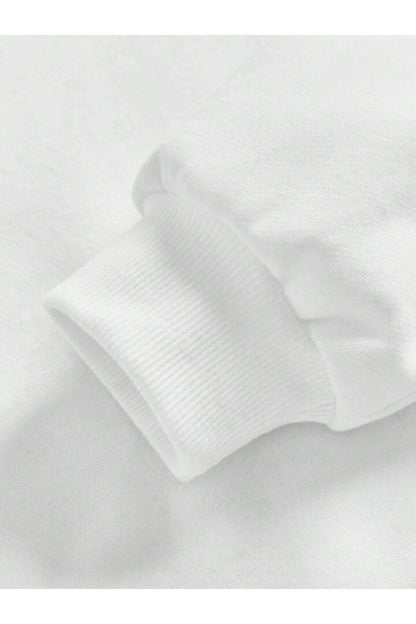 Cep Çiçek Baskılı Kapşonlu Sweatshirt Oversize Geniş Kalıp
