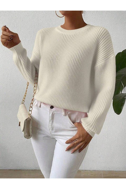 TRİKO Örme Oversize Bisiklet Yaka Kazak BTK
