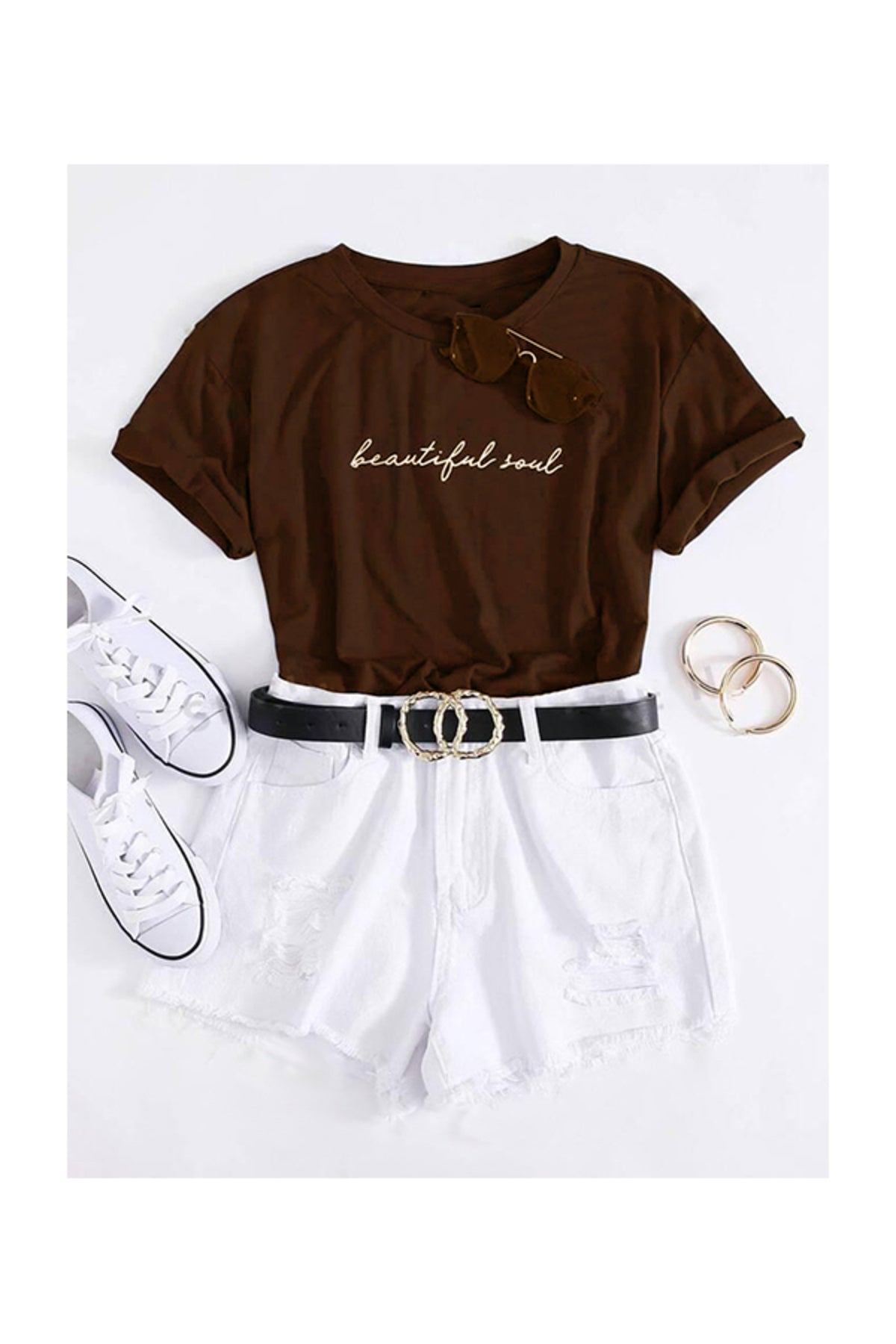 Beautiful Soul Baskılı Oversize Geniş Kalıp Pamuklu T-shirt Unisex