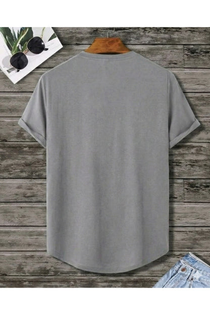 Düz Baskısız Oval Etek Pamuklu Yazlık Unisex Tshirt