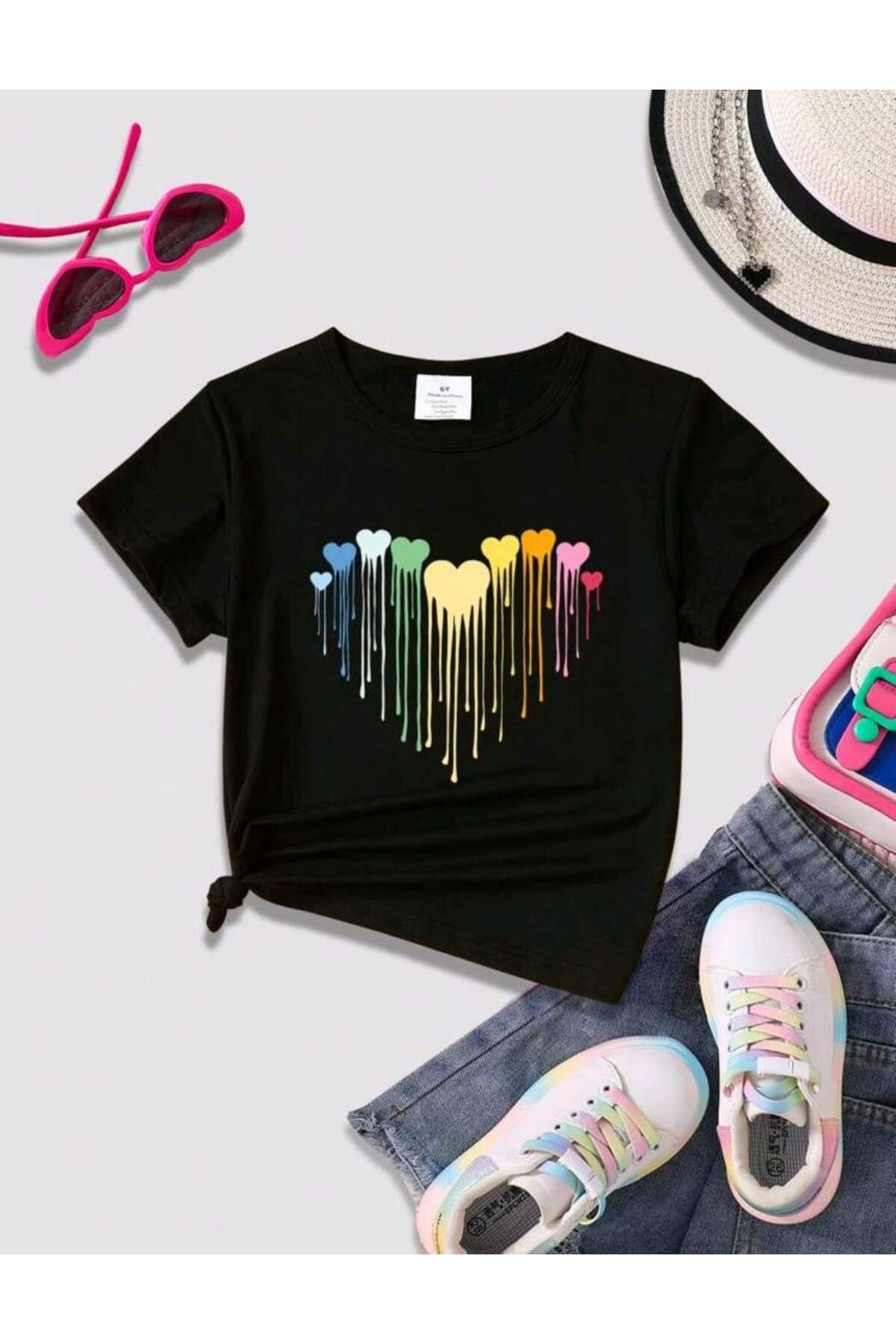 Çocuk MİX Baskılı Bisiklet Yaka Pamuklu T-shirt