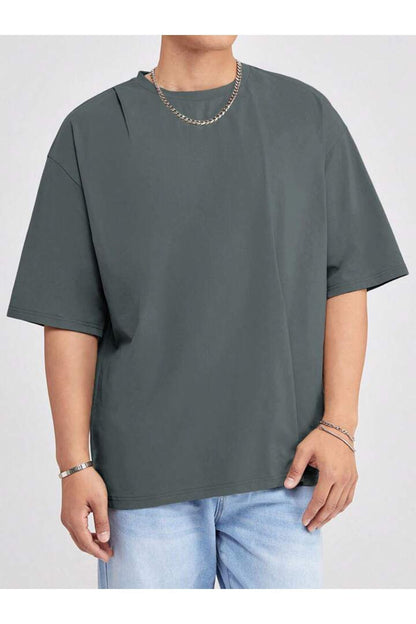 Erkek Giyim Rahat Kesim  Pamuklu Kısa Kol (Oversize) Tshirt