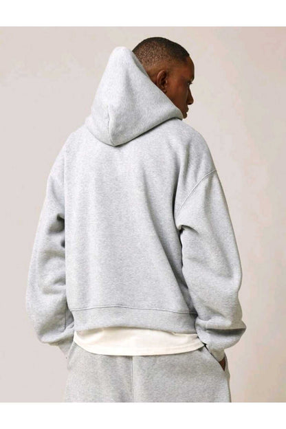 Basic Baskısız Pamuklu Oversize Kapüşonlu