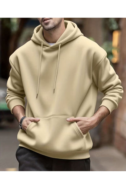 ERKEK KAPÜŞONLU DÜZ BASKISIZ SWEATSHİRT