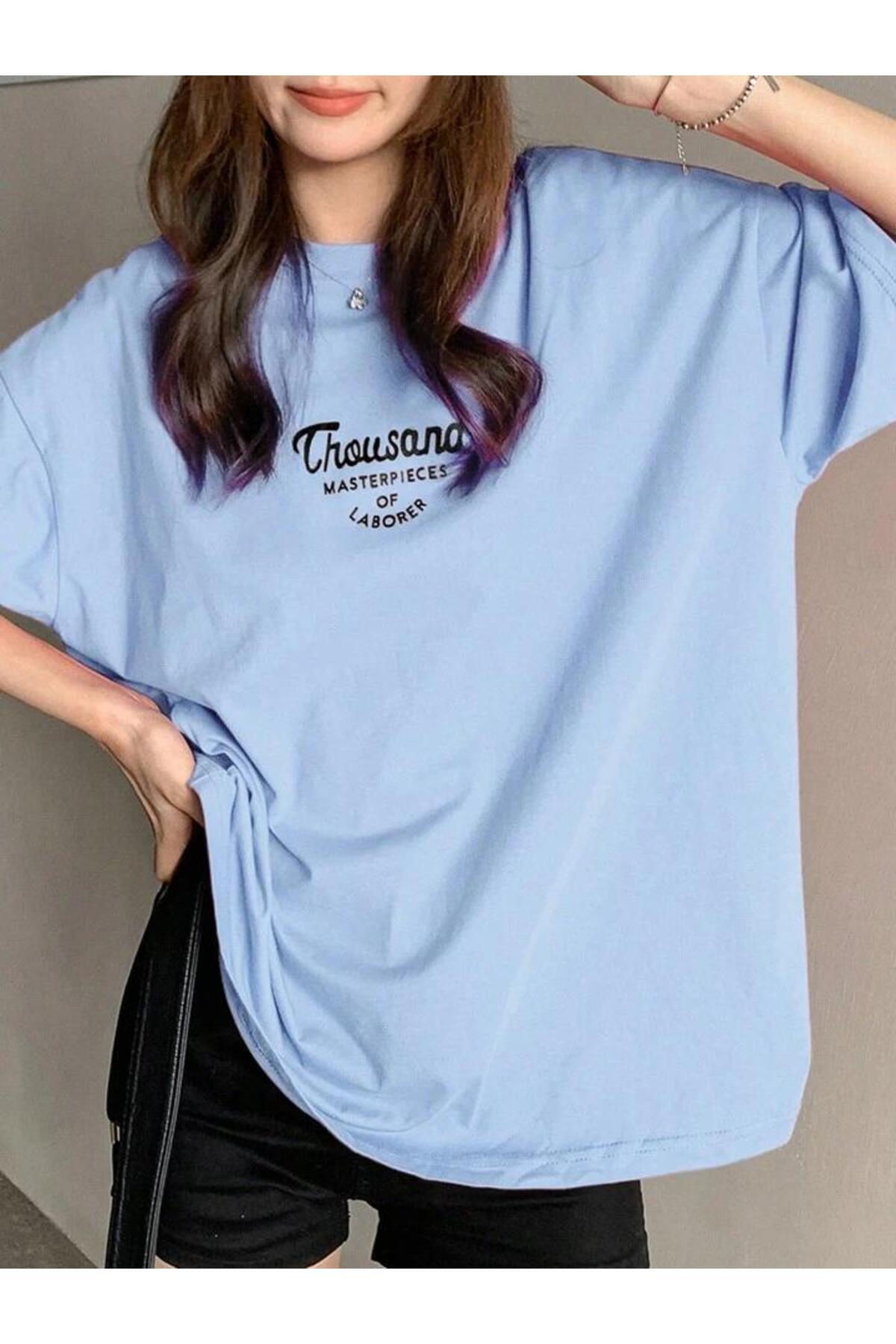 Thousand Baskılı Pamuklu Kısa Kol (Oversize) Tshirt
