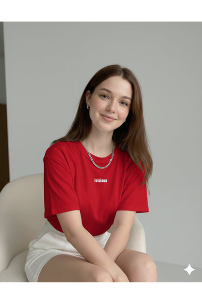 luisiana Baskılı Kadın Regular Kalıp Tshirt