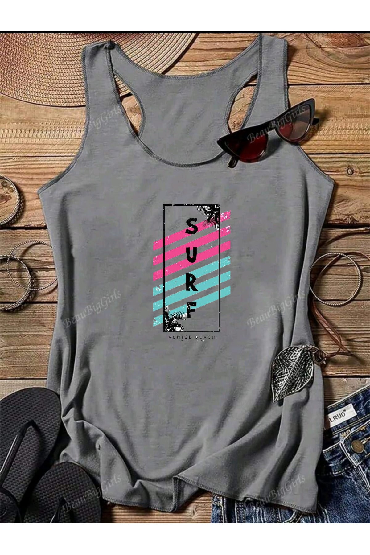 SURF Yüzücü Kadın Atlet Tshirt