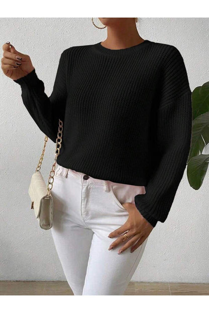 TRİKO Örme Oversize Bisiklet Yaka Kazak BTK