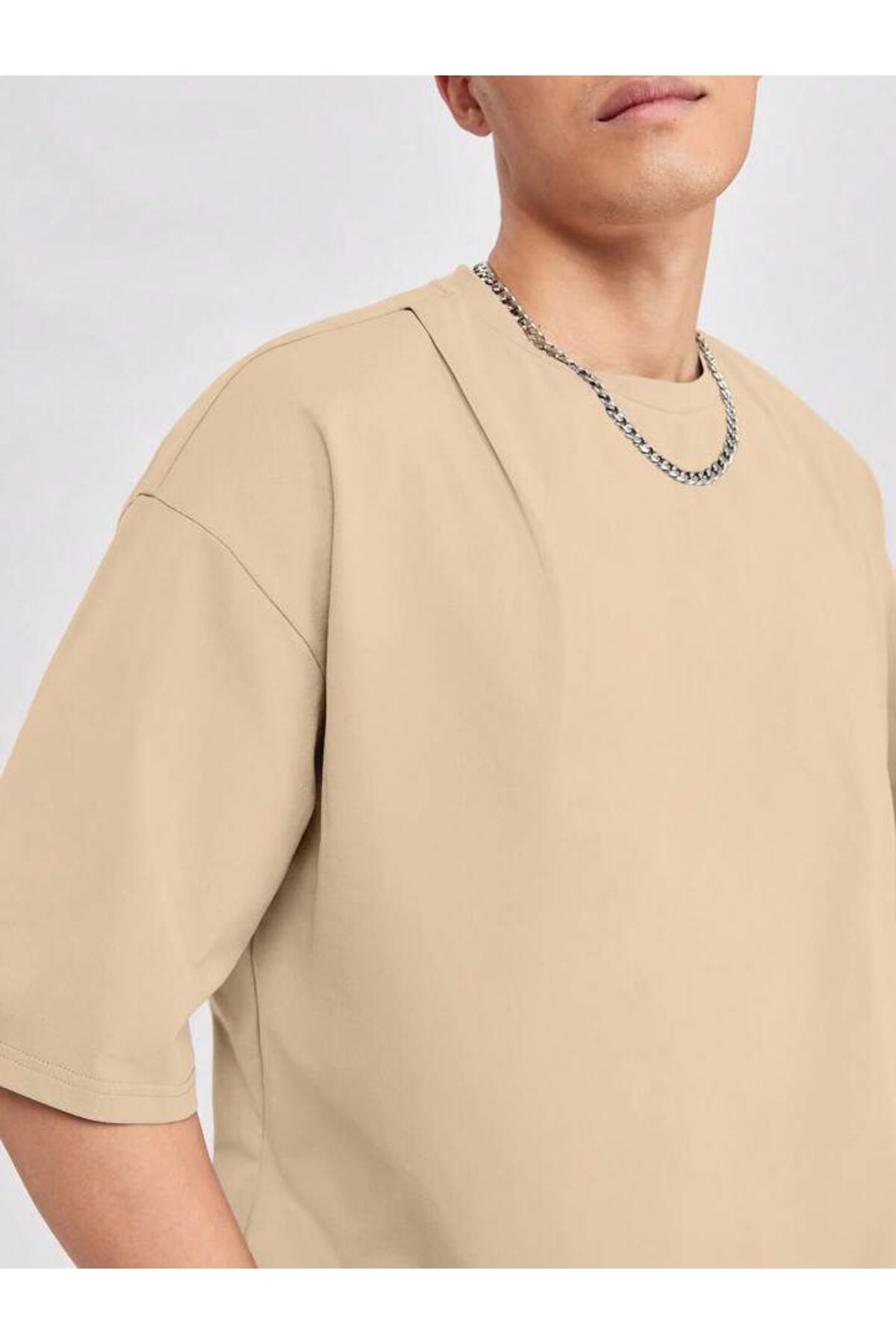 Erkek Giyim Rahat Kesim  Pamuklu Kısa Kol (Oversize) Tshirt