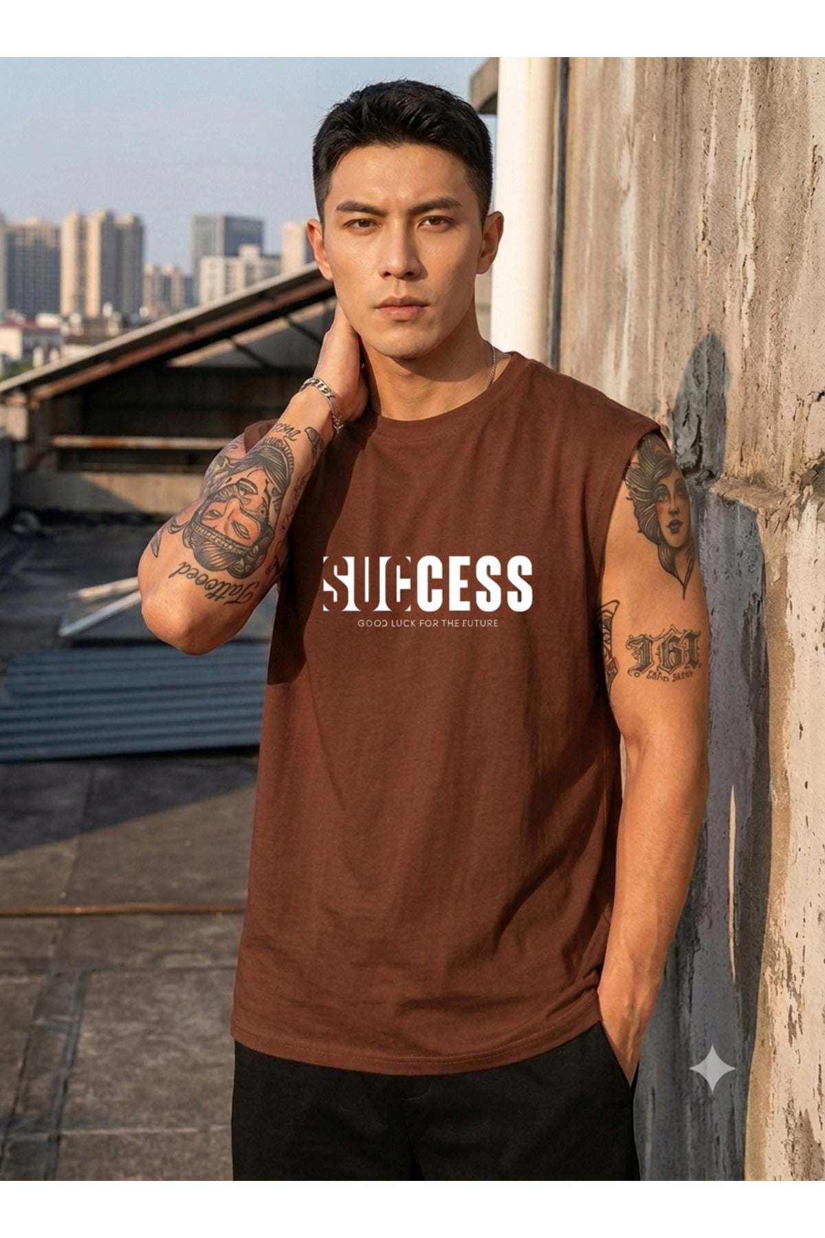 SUCCESS Erkek Sıfır Kol %100 Pamuk Penye