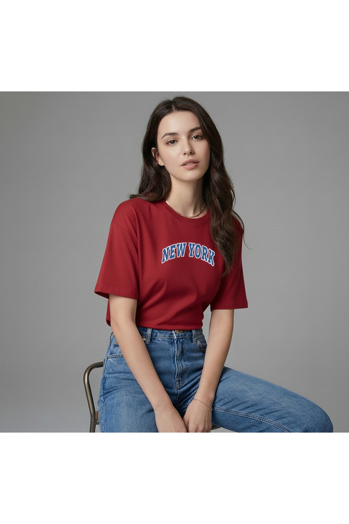 New York Kadın Pamuklu Regular Kalıp Tshirt