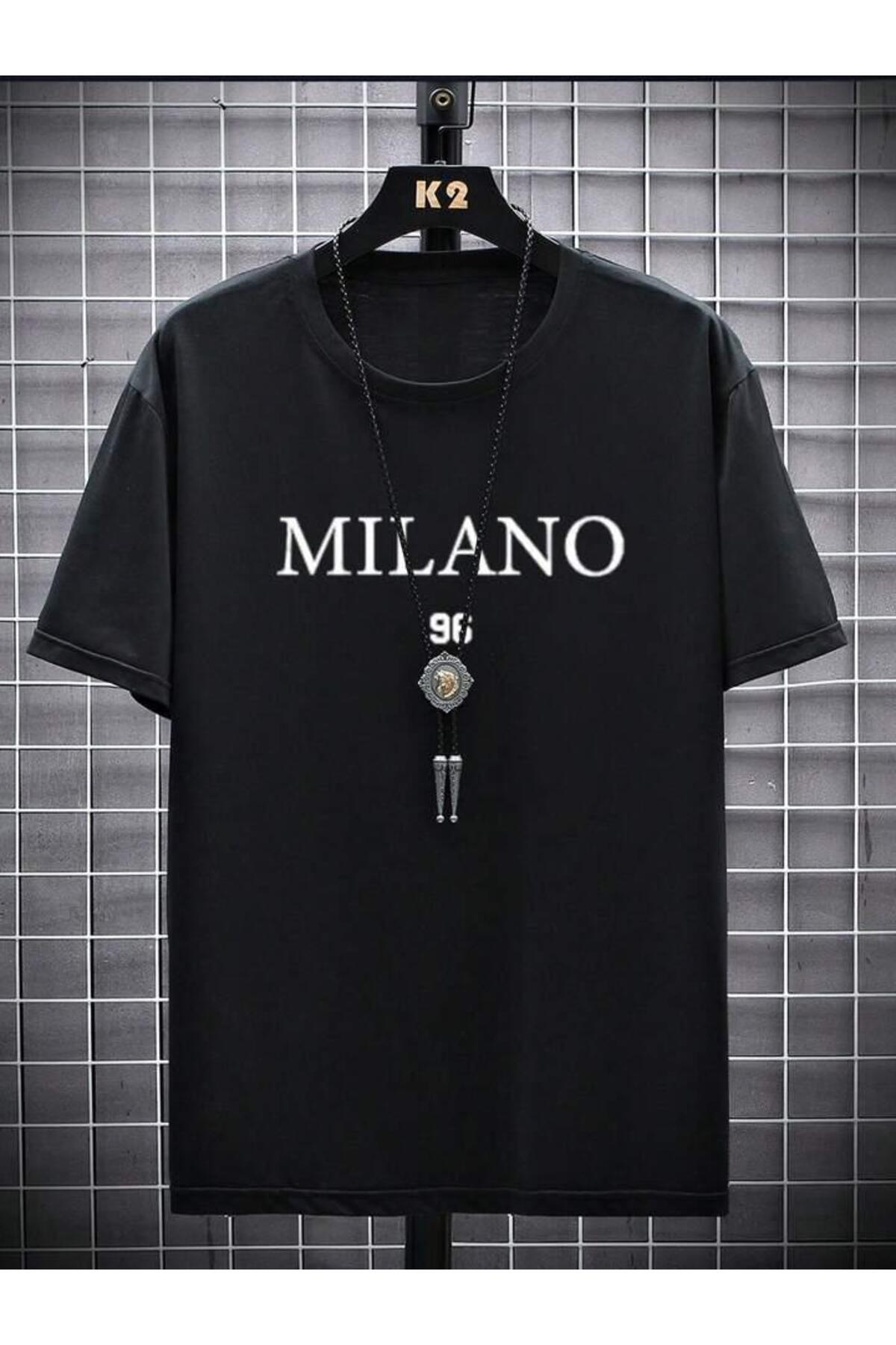 MILANO Baskılı Pamuklu Kısa Kol (Oversize) Tshirt