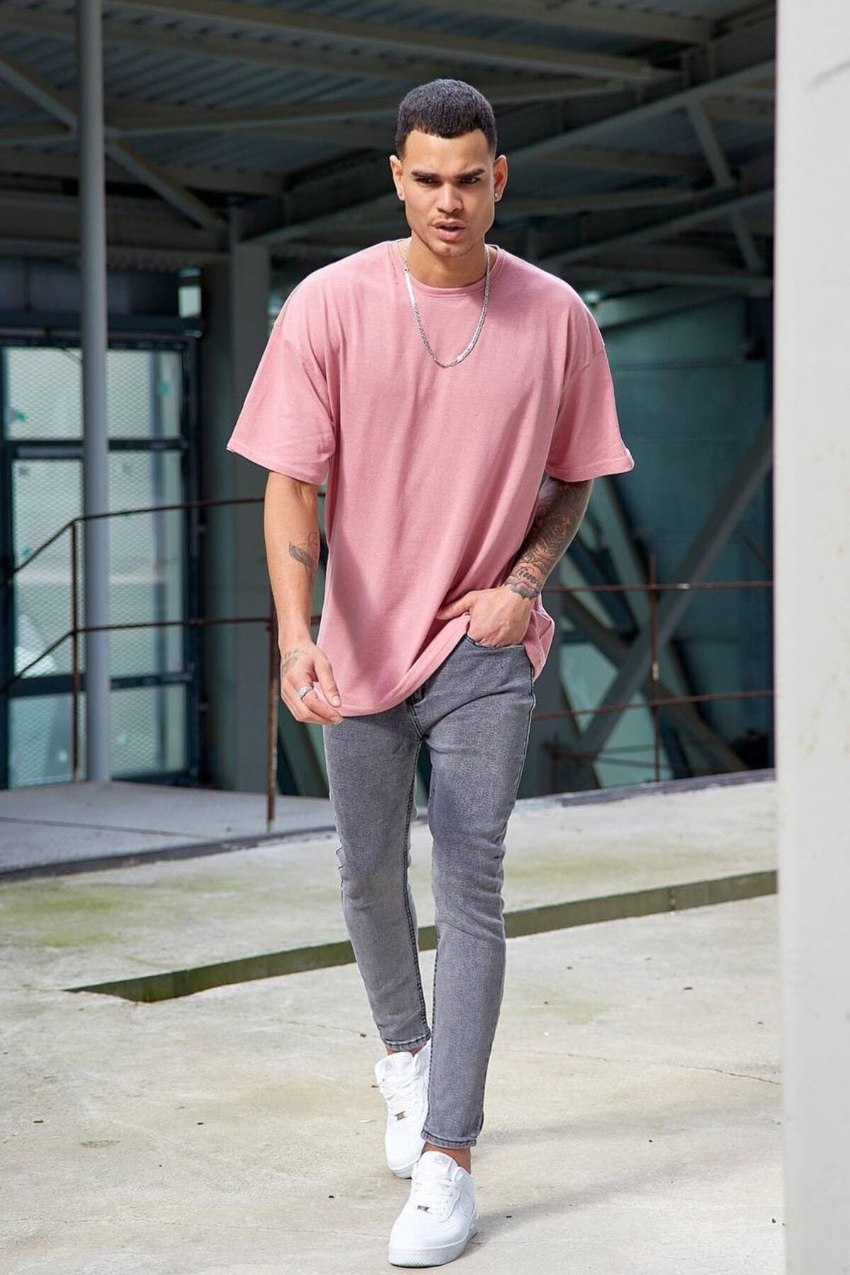 Oversize Düz Baskısız Spor Tshirt