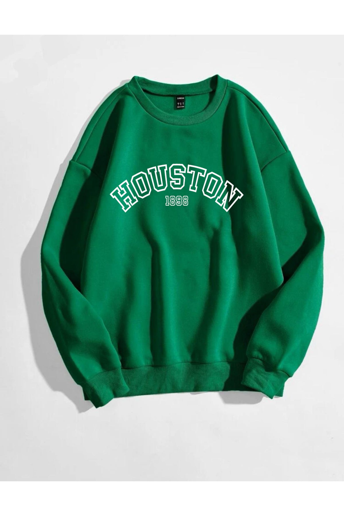 HOUSTON 1989 Baskılı Bisiklet Yaka Pamuklu Sweatshirt