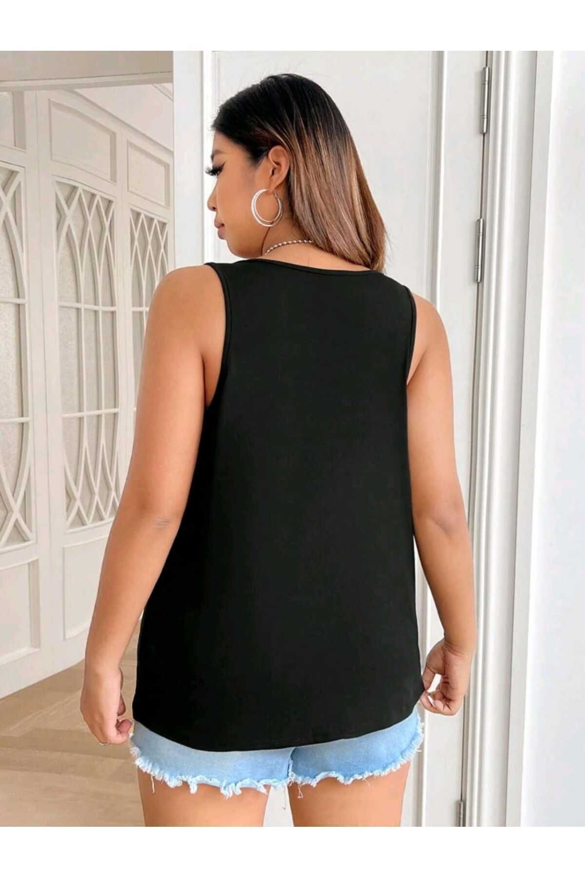 Omuzu Açık MİX Kadın Pamuklu Kolsuz Yazlık T-shirt Atlet