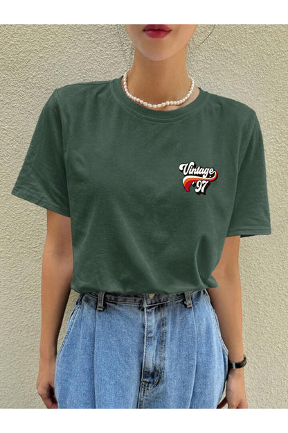 97 Vintage Baskılı Pamuklu Kısa Kol (Oversize) Tshirt