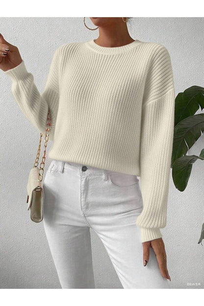 TRİKO Örme Oversize Bisiklet Yaka Kazak BTK