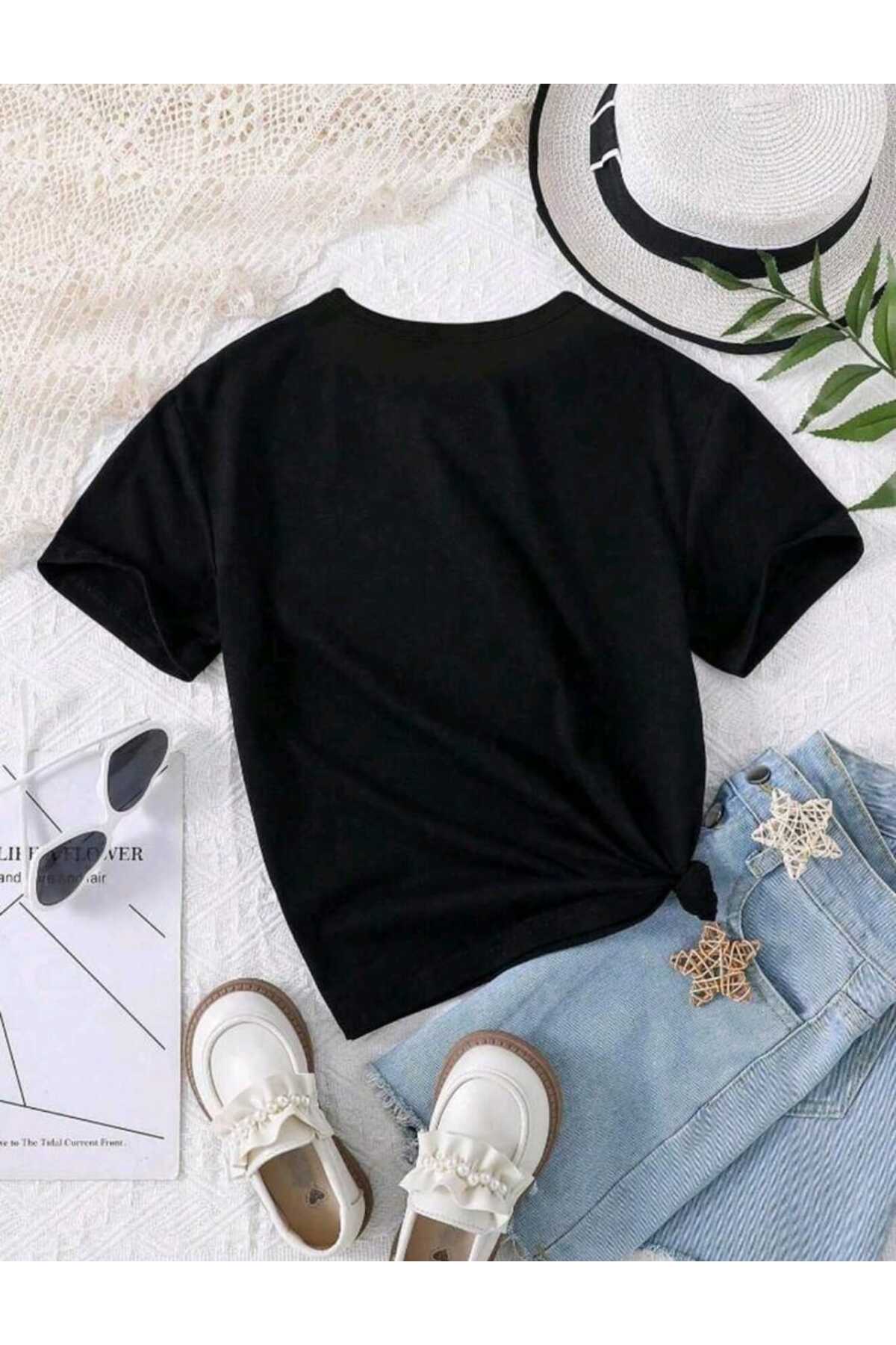 Çocuk CAPY BARA Baskılı Bisiklet Yaka Pamuklu T-shirt