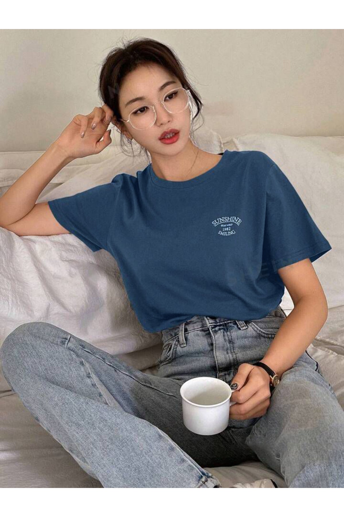 SUNSHINE Baskılı Oversize Tshirt