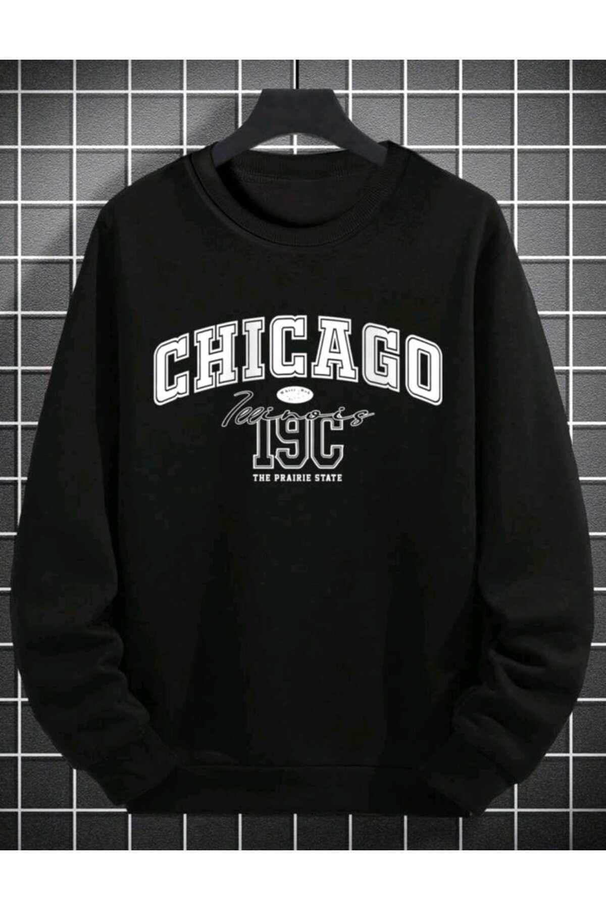 MIX baskılı pamuklu unisex oversize kalıp bisiklet yaka sweatshirt erkek giyim sweat
