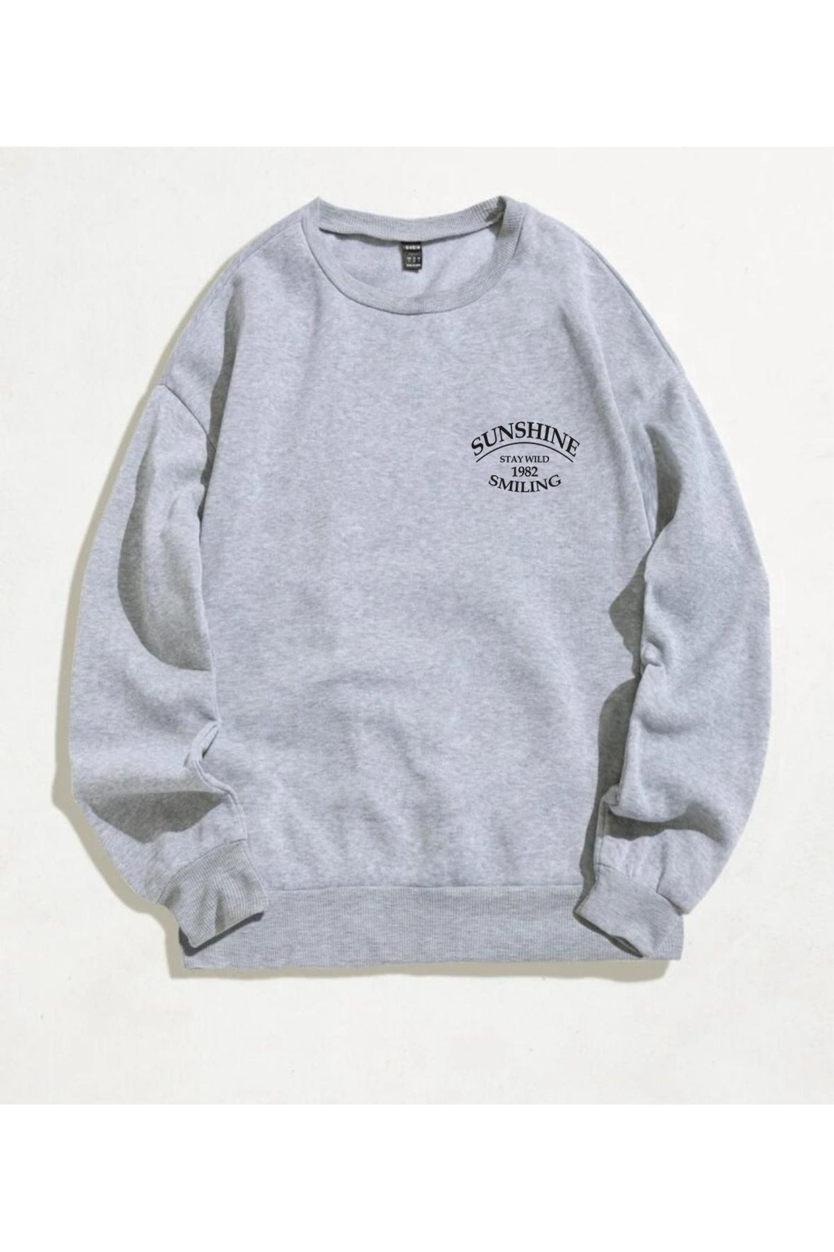 STAY WILD SUNSHINE Sweatshirt Baskılı Bisiklet Yaka Unisex