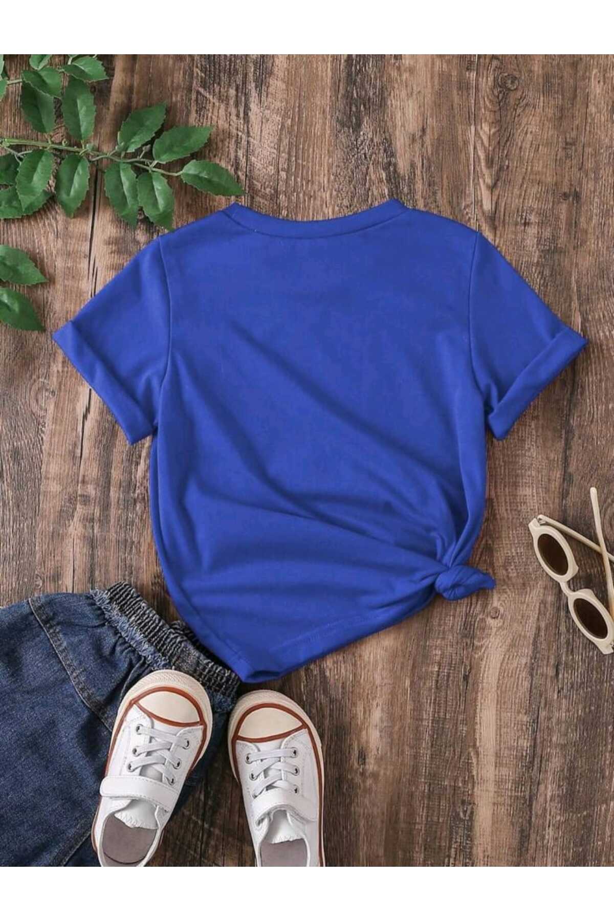 Çocuk BOSTON Baskılı Bisiklet Yaka Pamuklu T-shirt