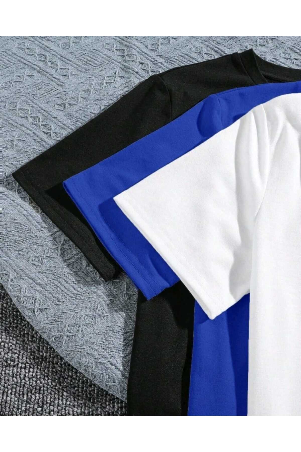 Çocuk Basic Düz Baskısız 3 Adet PAKET Tshirt