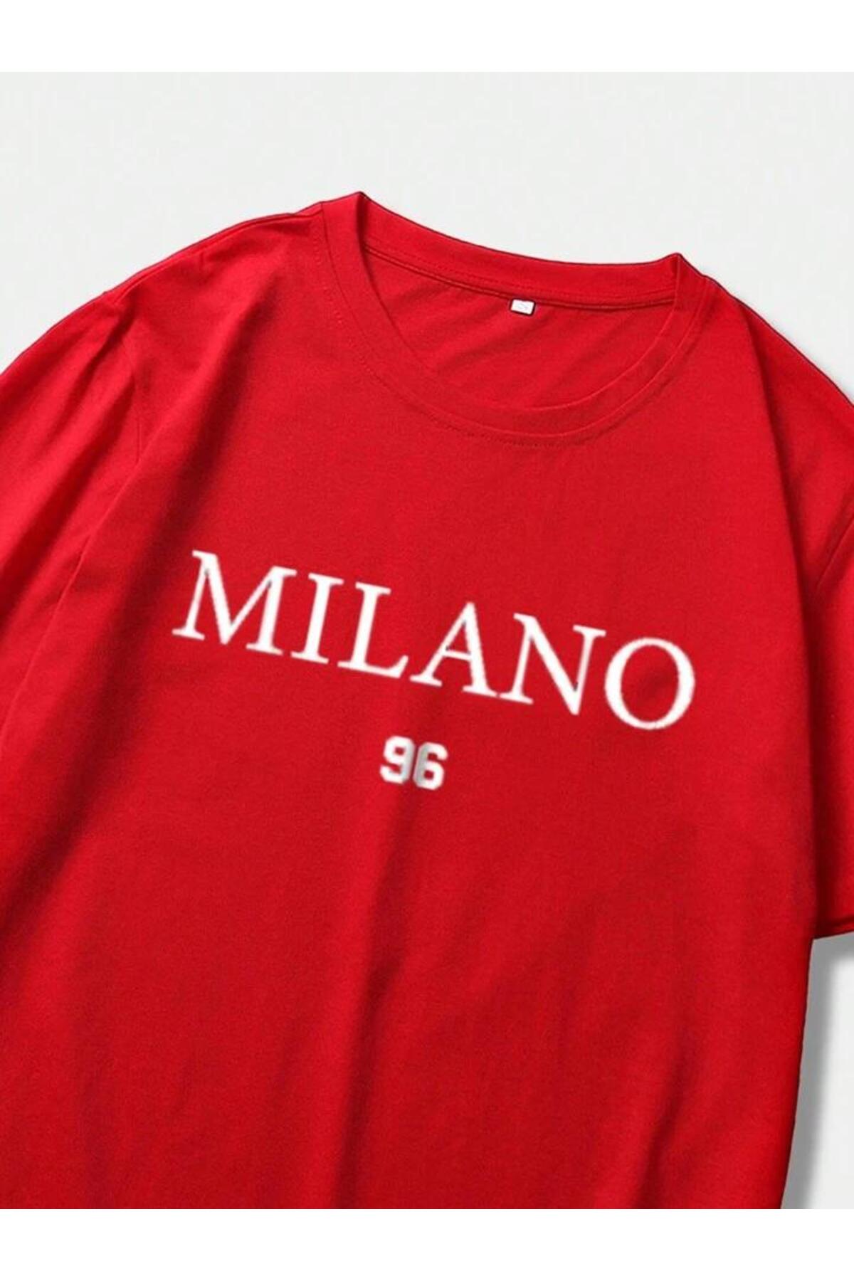 MILANO Baskılı Pamuklu Kısa Kol (Oversize) Tshirt
