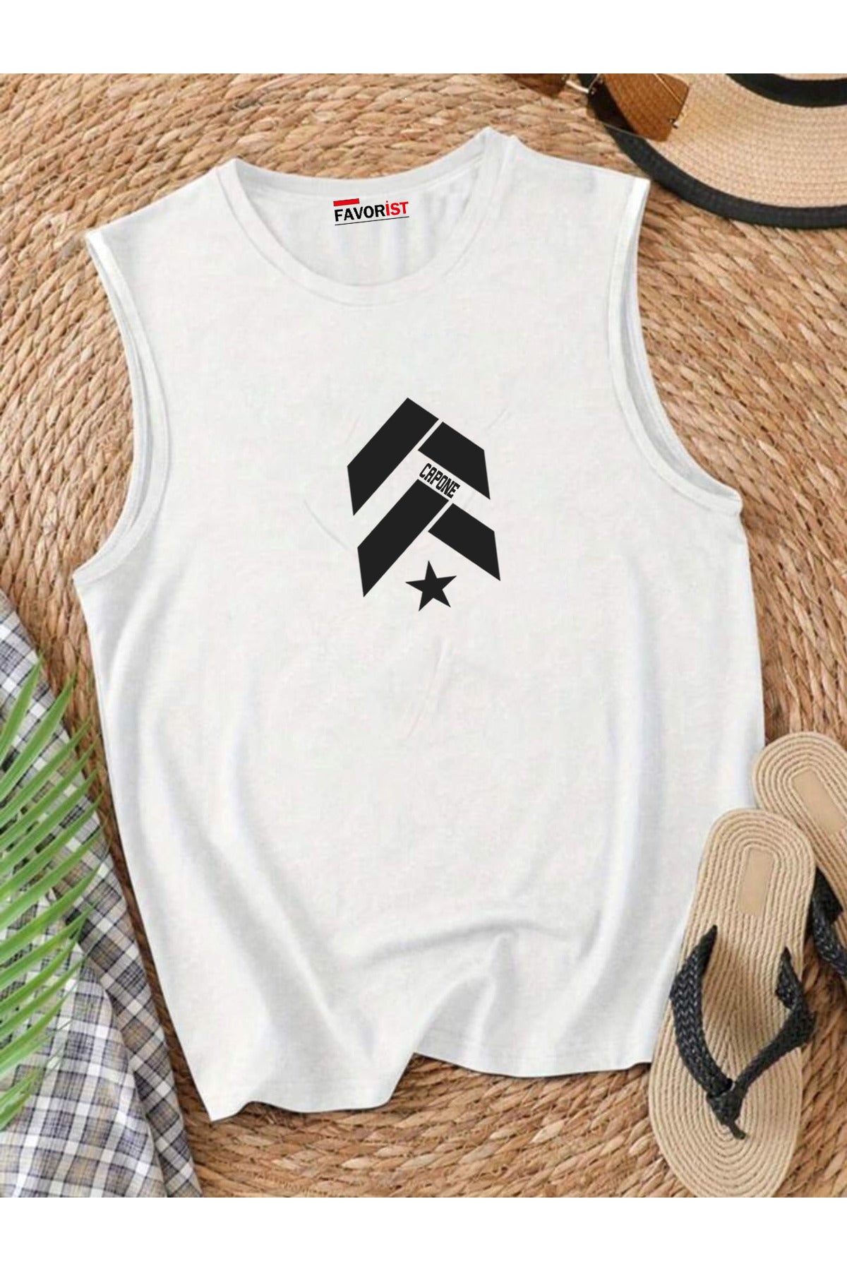 CAPONE Kadın Pamuklu Kolsuz Yazlık T-shirt