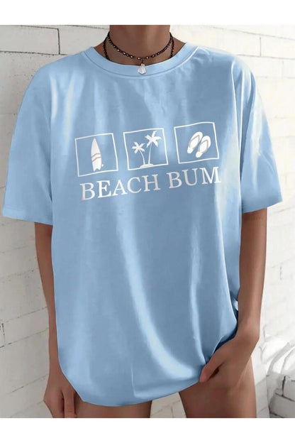BEACH BUM Pamuklu Kısa Kol (Oversize) Tshirt