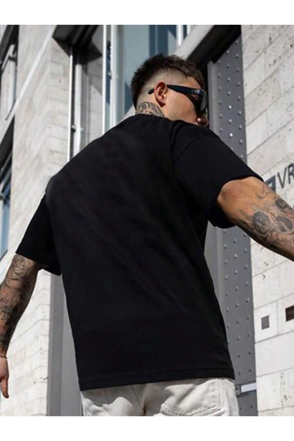 FAITH OVER FEAR Baskılı Oversize Pamuklu Tshirt T-Shirt Tşört Tişört