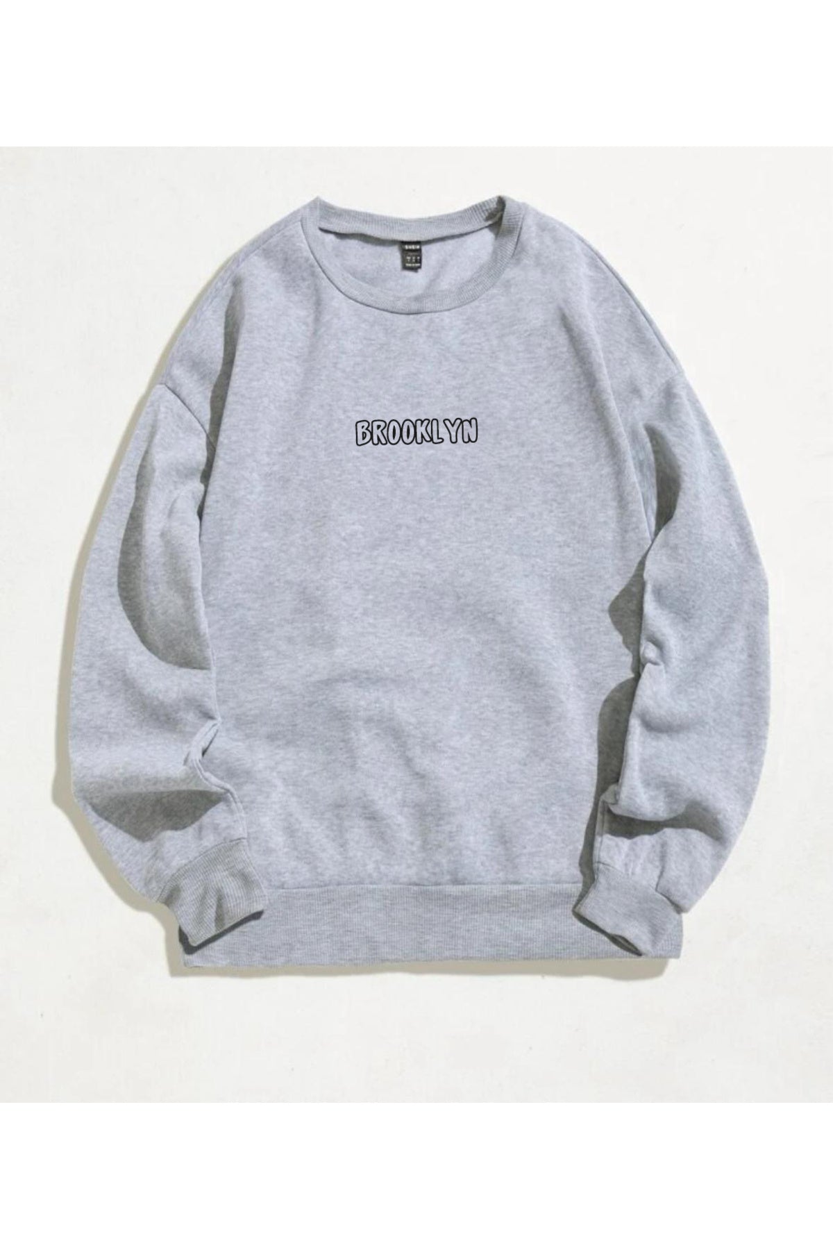 BROOKLYN SLOGAN Sweatshirt Baskılı Bisiklet Yaka Unisex