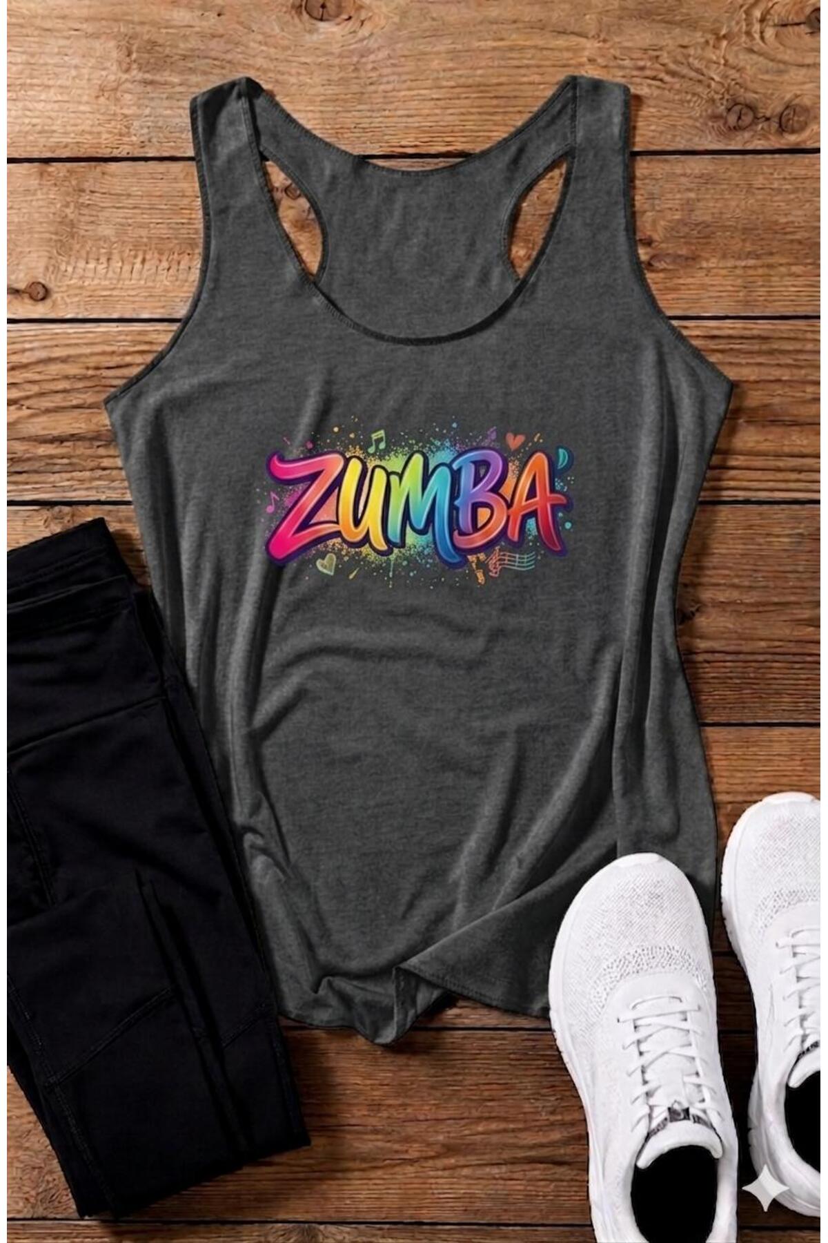 ZUMBA Baskılı YÜZÜCÜ Model Kadın Askılı Tshirt