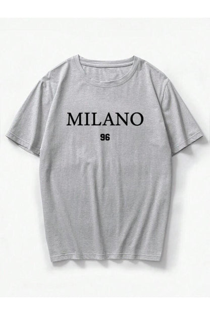 MILANO Baskılı Pamuklu Kısa Kol (Oversize) Tshirt