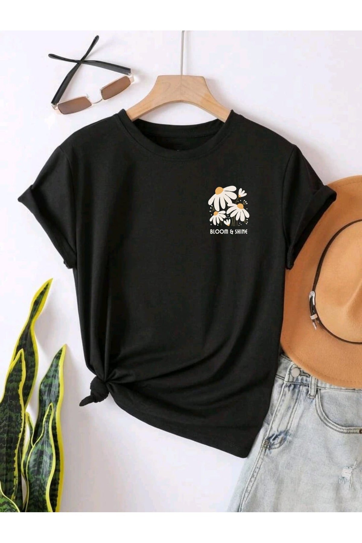 BLOOM SHINE Baskılı UNISEX YAZLIK Pamuklu Kısa Kol Tshirt