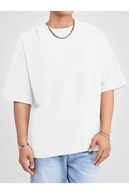 Erkek Giyim Rahat Kesim  Pamuklu Kısa Kol (Oversize) Tshirt