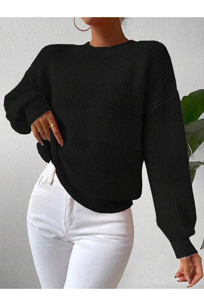 TRİKO Örme Oversize Bisiklet Yaka Kazak BTK
