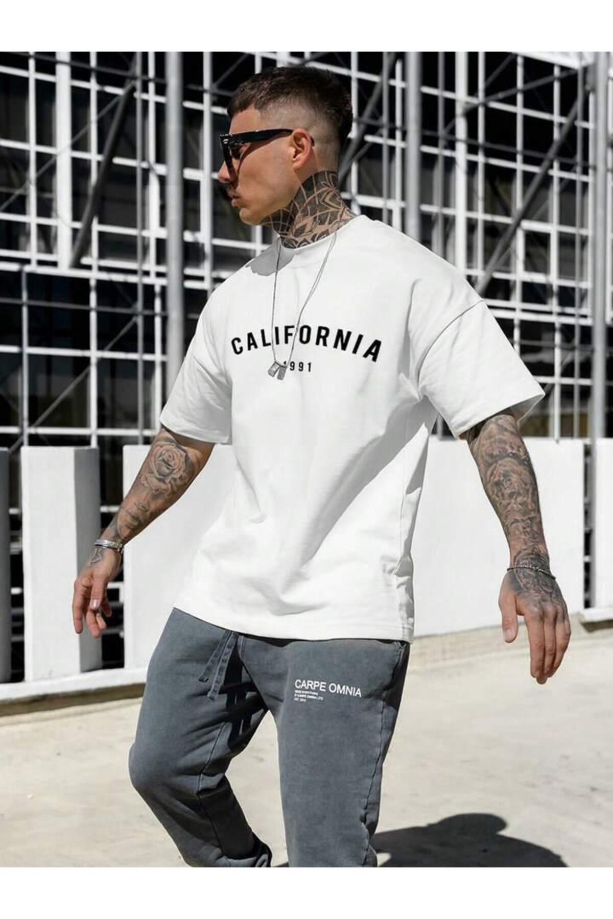 California 1991 Baskılı Erkek Tshirt ( Menswear)