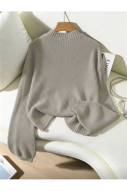 TRİKO Örme Oversize Bisiklet Yaka Kazak Yeni BTK