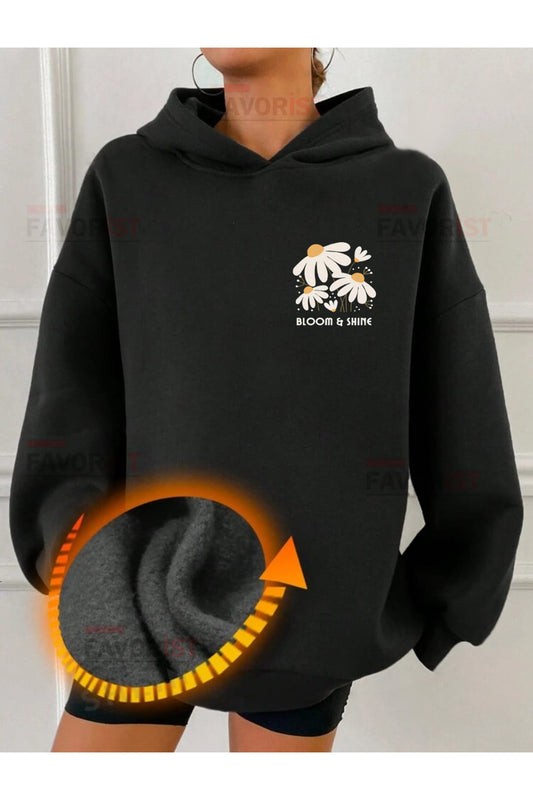 Oversize Kapüşonlu (BLOOM SHİNE)Sweatshirt